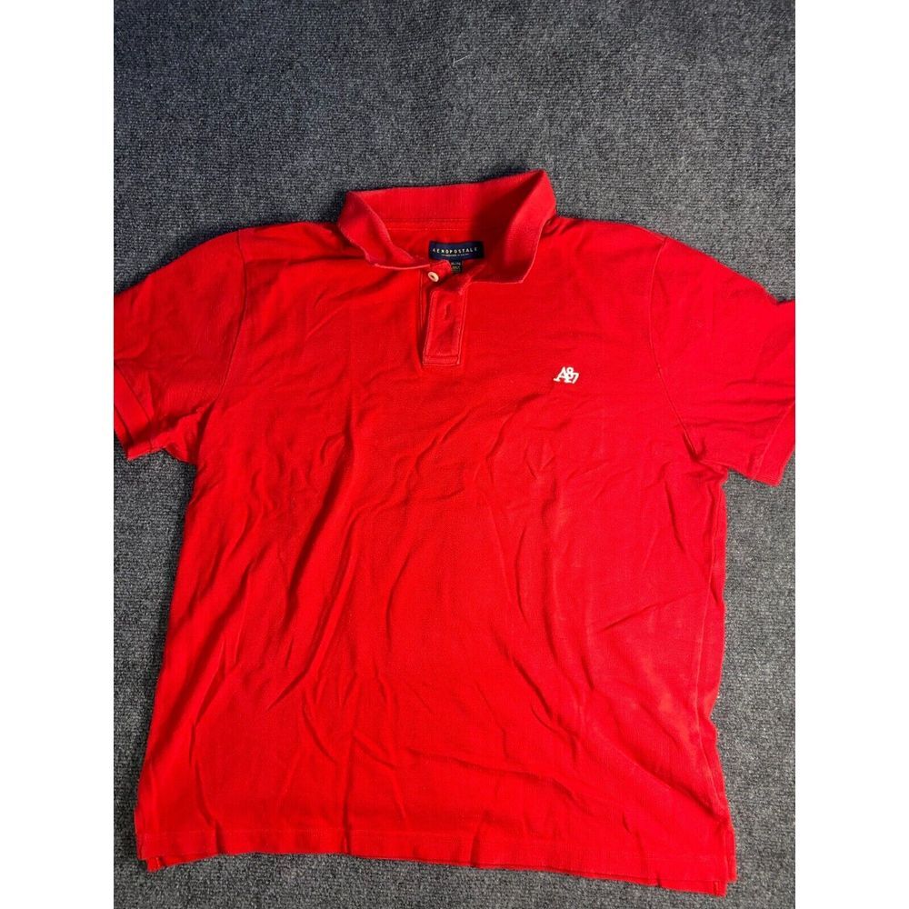 Aéropostale Polo Shirt Men XL Red Slit Golf Performance Short Sleeve Collar Logo